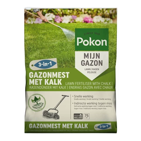 Pokon Gazonmest Met Kalk 3-in-1 Voor 125m2